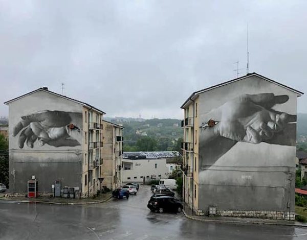 Street artists at work in Campobasso